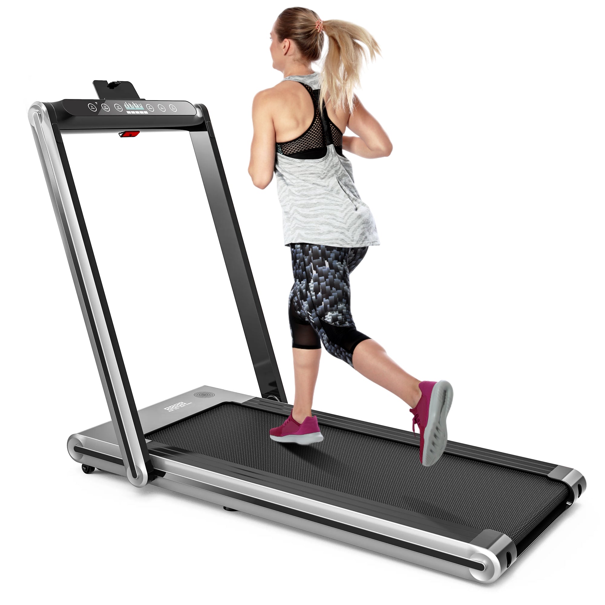 Fitti Folding Treadmill Running Machine Dual Display Screen for Home a My Store